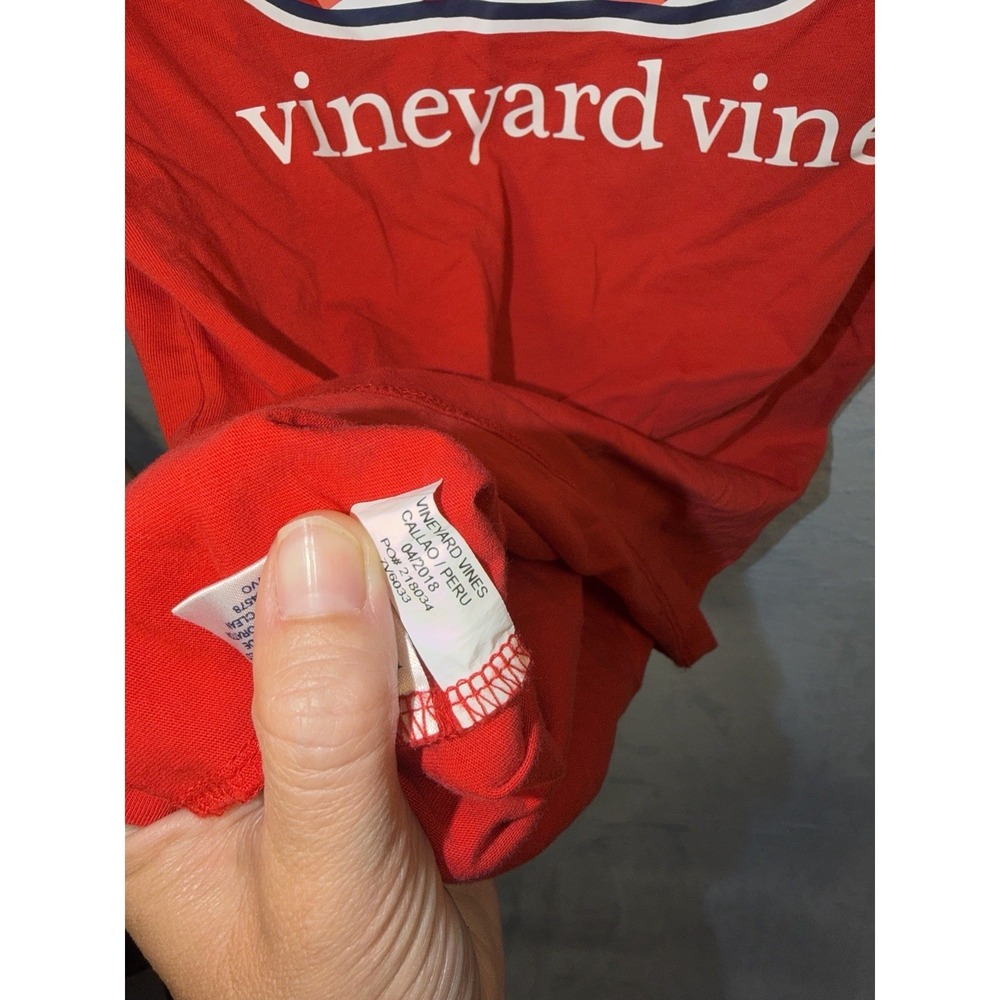 Vineyard Vines Girls Red American Flag Whale Pocket T-Shirt Medium 10-12 - Picture 8 of 8